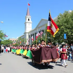 desfile cívico em Caxias
